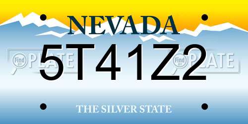 5T41Z2 Nevada License Plate