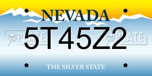 5T45Z2 Nevada License Plate