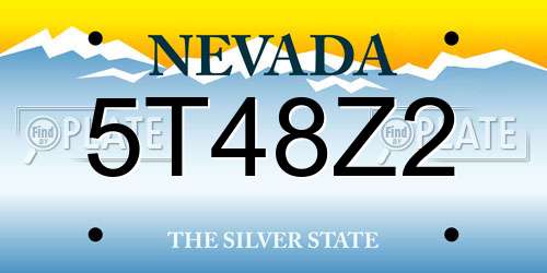 5T48Z2 Nevada License Plate