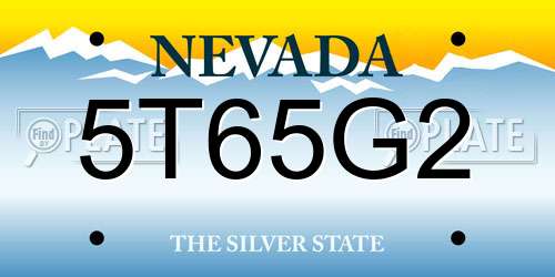5T65G2 Nevada License Plate