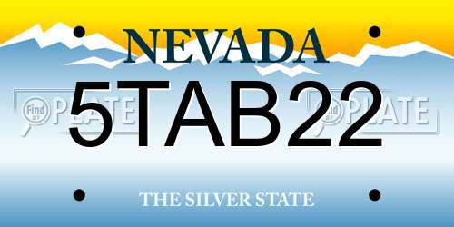 5TAB22 Nevada License Plate
