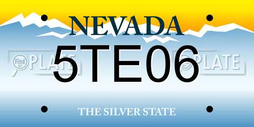 5TE06 Nevada License Plate