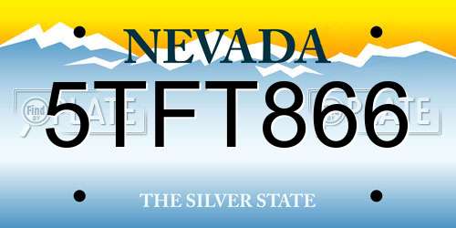 5TFT866 Nevada License Plate