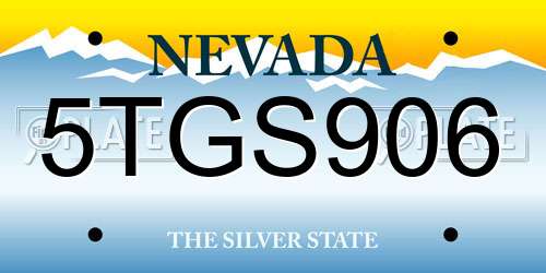 5TGS906 Nevada License Plate