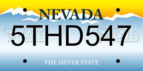 5THD547 Nevada License Plate