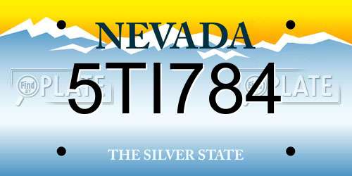 5TI784 Nevada License Plate