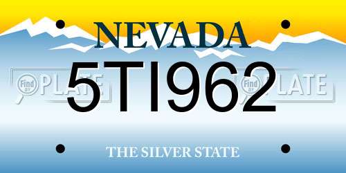 5TI962 Nevada License Plate
