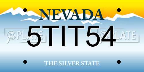 5TIT54 Nevada License Plate