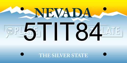 5TIT84 Nevada License Plate