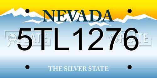 5TL1276 Nevada License Plate