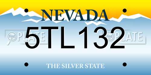 5TL132 Nevada License Plate