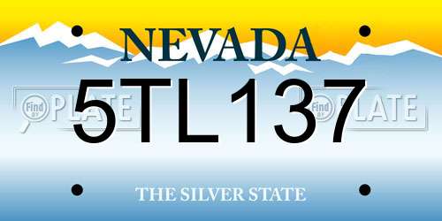 5TL137 Nevada License Plate