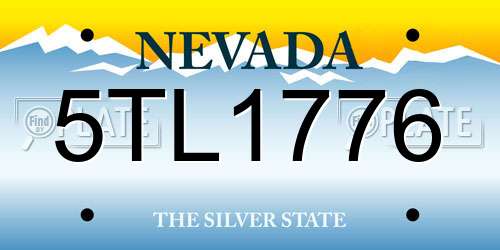 5TL1776 Nevada License Plate