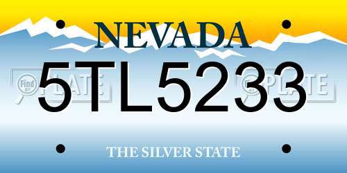 5TL5233 Nevada License Plate