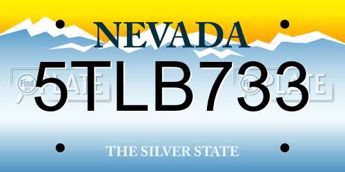 5TLB733 Nevada License Plate
