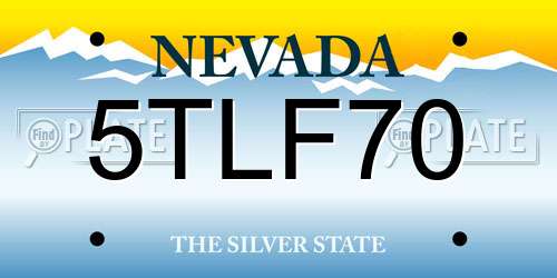 5TLF70 Nevada License Plate