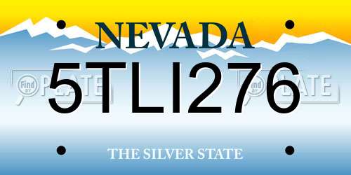 5TLI276 Nevada License Plate