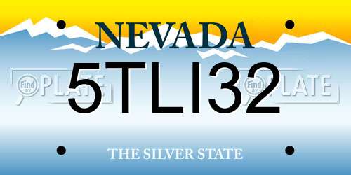 5TLI32 Nevada License Plate