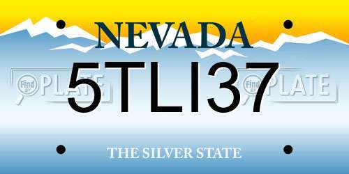 5TLI37 Nevada License Plate