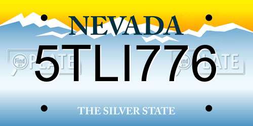 5TLI776 Nevada License Plate