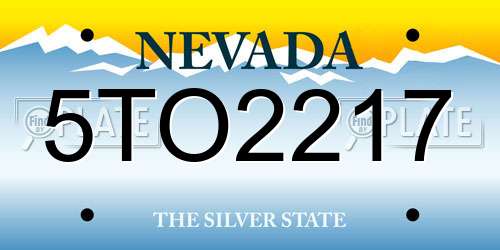 5TO2217 Nevada License Plate