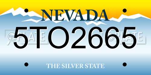5TO2665 Nevada License Plate