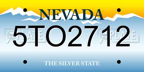 5TO2712 Nevada License Plate