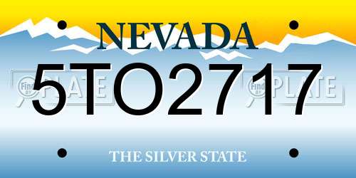5TO2717 Nevada License Plate