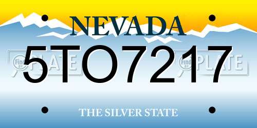 5TO7217 Nevada License Plate