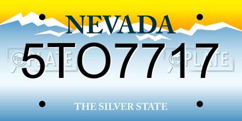5TO7717 Nevada License Plate