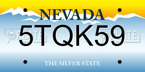 5TQK59 Nevada License Plate