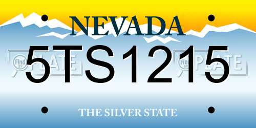 5TS1215 Nevada License Plate