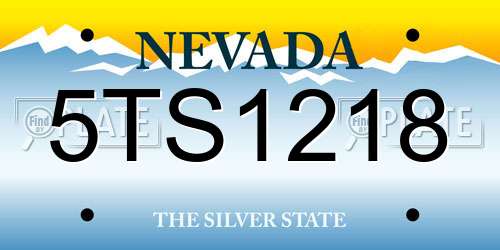 5TS1218 Nevada License Plate