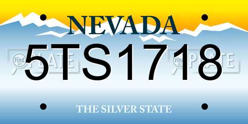 5TS1718 Nevada License Plate
