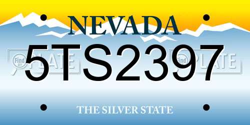 5TS2397 Nevada License Plate