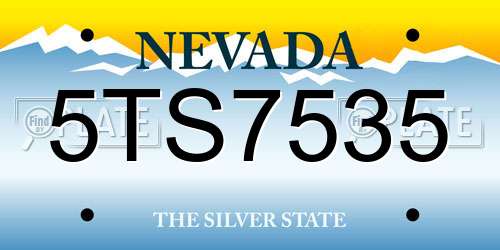 5TS7535 Nevada License Plate