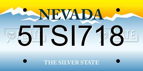 5TSI718 Nevada License Plate