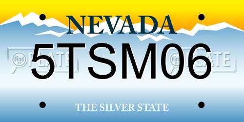 5TSM06 Nevada License Plate