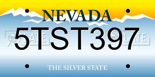5TST397 Nevada License Plate