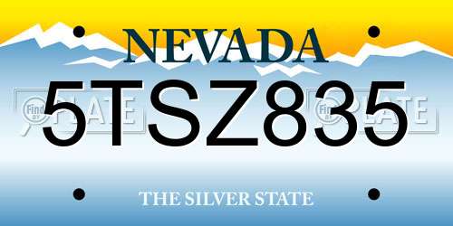 5TSZ835 Nevada License Plate