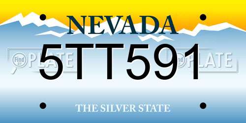 5TT591 Nevada License Plate