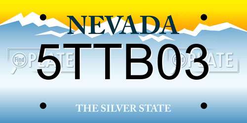 5TTB03 Nevada License Plate