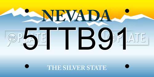 5TTB91 Nevada License Plate