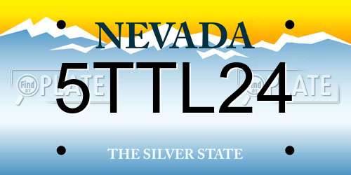 5TTL24 Nevada License Plate