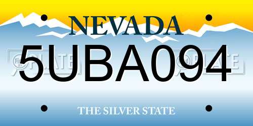 5UBA094 Nevada License Plate