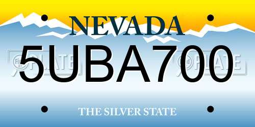 5UBA700 Nevada License Plate