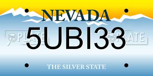 5UBI33 Nevada License Plate
