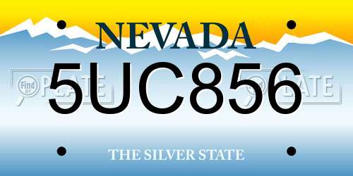 5UC856 Nevada License Plate