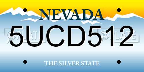 5UCD512 Nevada License Plate