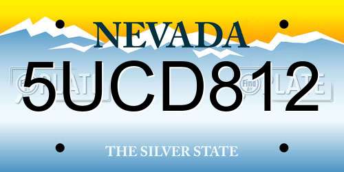 5UCD812 Nevada License Plate